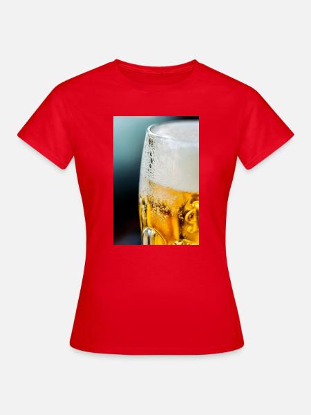 Lichtgold Bierglas Muster - Frauen T-Shirt - Rot