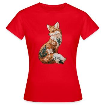 Fuchs dekorativ - Frauen T-Shirt - Rot - Vorne - AI Model Female 172 dark (172cm)