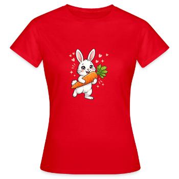 Lapin à la carotte - T-shirt Femme - rouge - Devant - AI Model Female 172 dark (172cm)