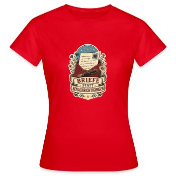 Briefe statt Benachrichtigungen - Frauen T-Shirt - Rot - Vorne - AI Model Female 172 dark (172cm)
