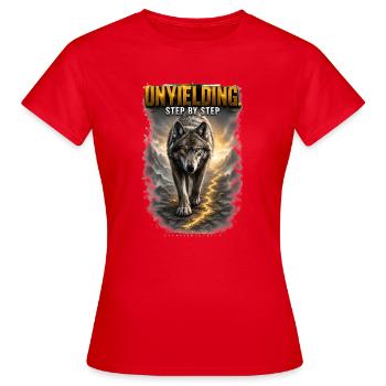 Incassable - Étape par étape / Conception du Loup / - T-shirt Femme - rouge - Devant - AI Model Female 172 dark (172cm)