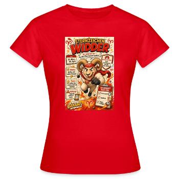 Widder Sternzeichen - Erst stürmen, Plan später - Frauen T-Shirt - Rot - Vorne - AI Model Female 172 dark (172cm)