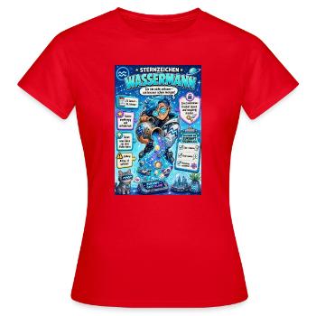 Wassermann - Zukunft? Ich bin schon morgen, klar! - Frauen T-Shirt - Rot - Vorne - AI Model Female 172 dark (172cm)