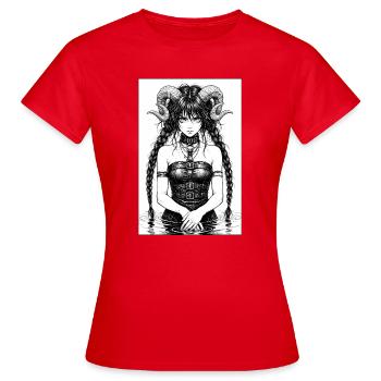 Hornige Gothic Sirene im Wasser - Frauen T-Shirt - Rot - Vorne - AI Model Female 172 dark (172cm)