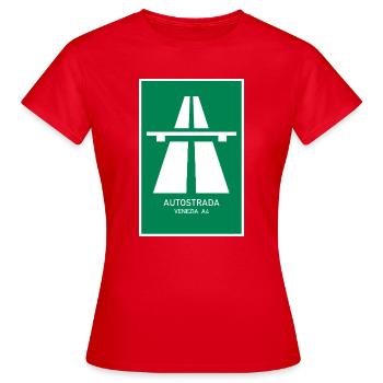 Autostrada Venezia A4 Vintage Poster - Frauen T-Shirt - Rot - Vorne - AI Model Female 172 dark (172cm)