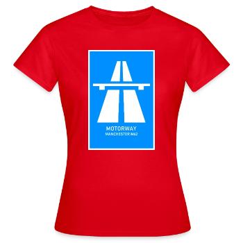 Motorway Manchester M62 Vintage Poster - Frauen T-Shirt - Rot - Vorne - AI Model Female 172 dark (172cm)
