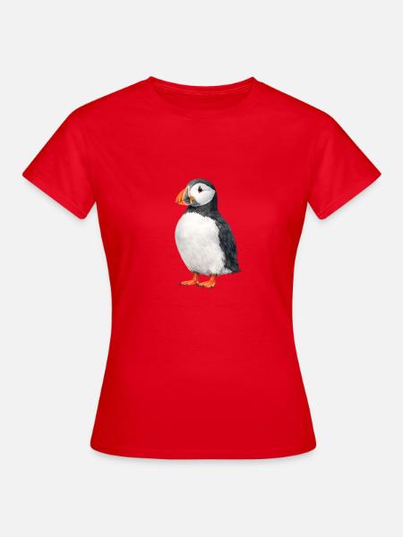 Puffin Wasserfarben Illustration - Frauen T-Shirt - Rot