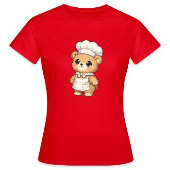 Kochbärchen Chef Illustration - Women's T-Shirt - red - Front - AI Model Female 172 dark (172cm)