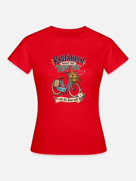 Radfahren macht den Kopf frei - Frauen T-Shirt - Rot