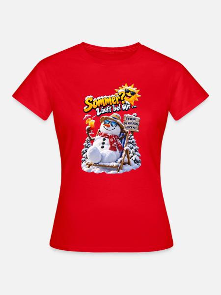 Sommer trifft Schnee - Frauen T-Shirt - Rot