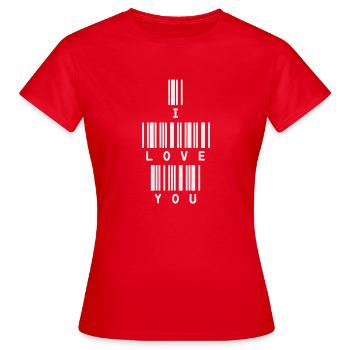I Love you - T-shirt Femme - rouge - Devant - AI Model Female 172 dark (172cm)