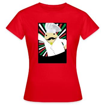 Pingu Rudi le cuisinier - T-shirt Femme - rouge - Devant - AI Model Female 172 dark (172cm)