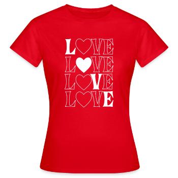 Love - T-shirt Femme - rouge - Devant - AI Model Female 172 dark (172cm)