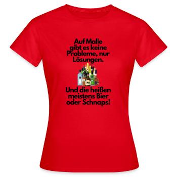Malle Auf Mallora gibt es nur Lösungen - Frauen T-Shirt - Rot - Vorne - AI Model Female 172 dark (172cm)