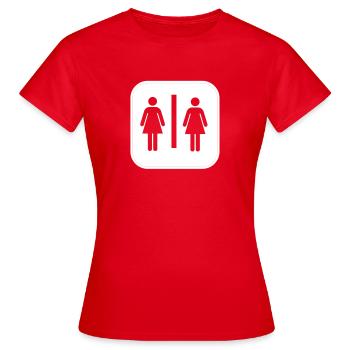 Duo Féminin Femmes Lesbienne LGBT - T-shirt Femme - rouge - Devant - AI Model Female 172 dark (172cm)