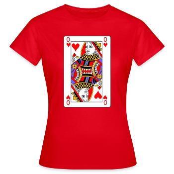Carte à jouer Reine de Cœur - T-shirt Femme - rouge - Devant - AI Model Female 172 dark (172cm)