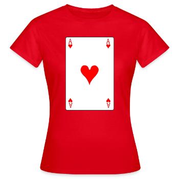 Carte à jouer As de Cœur - T-shirt Femme - rouge - Devant - AI Model Female 172 dark (172cm)