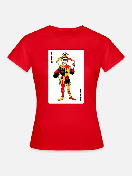 Spielkarte Joker Farbe - Frauen T-Shirt - Rot