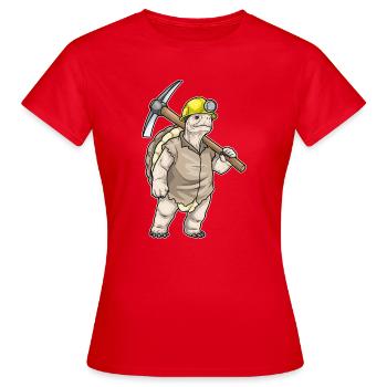 Schildkröte Bergarbeiter Spitzhacke Bergbau - Frauen T-Shirt - Rot - Vorne - AI Model Female 172 dark (172cm)