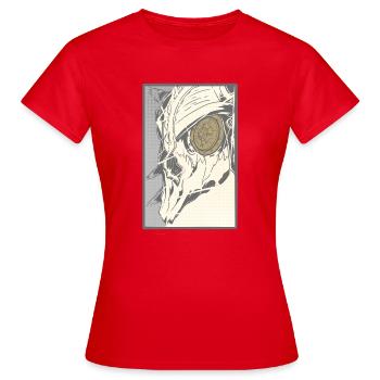 Steampunk skull with clockwork eye - Women's T-Shirt - red - Front - AI Model Female 172 dark (172cm)
