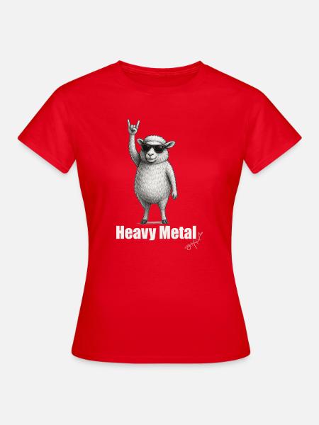 Moutons du Heavy Metal : Dynamisme - T-shirt Femme - rouge