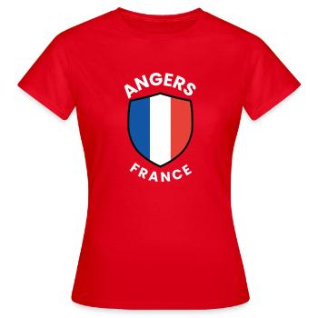 Angers France Shield Emblem - Women's T-Shirt - red - Front - AI Model Female 172 dark (172cm)