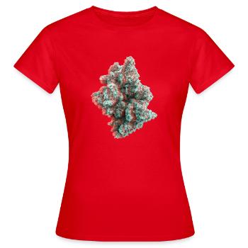 Cannabis Weed Bud 3D Anaglyph - Frauen T-Shirt - Rot - Vorne - AI Model Female 172 dark (172cm)