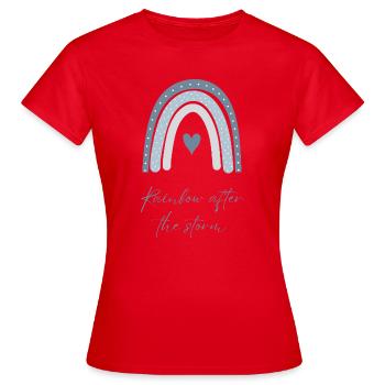 Rainbow after the Storm – Hoffnung & Liebe - Frauen T-Shirt - Rot - Vorne - AI Model Female 172 dark (172cm)