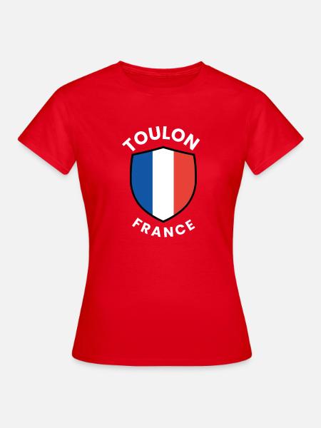 Toulon Französische Schildflagge - Frauen T-Shirt - Rot