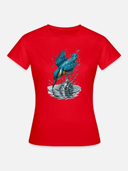 Eisvogel im Einsatz - Frauen T-Shirt - Rot
