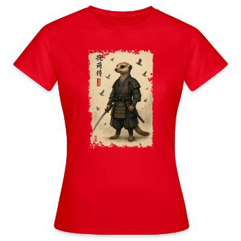 Meerkat Samurai Wüstenkrieger - Frauen T-Shirt - Rot - Vorne - AI Model Female 172 dark (172cm)