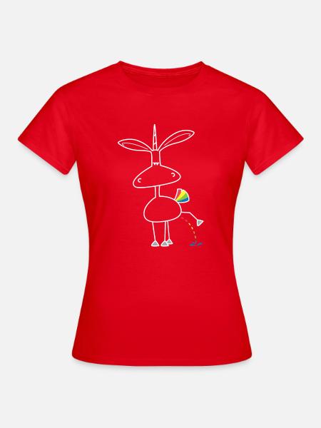 Dru - bunt pinkeln - Frauen T-Shirt - Rot