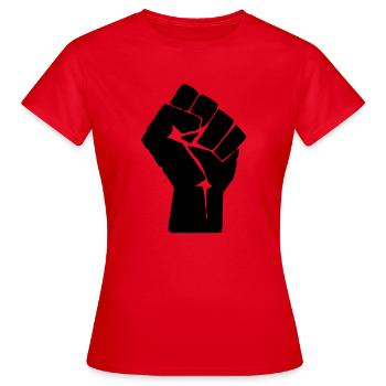 Faust Kommunismus - Frauen T-Shirt - Rot - Vorne - AI Model Female 172 dark (172cm)