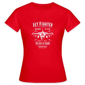 Jet Fighter the sky is yours - Women's T-Shirt - red - Front - AI Model Female 172 dark (172cm)