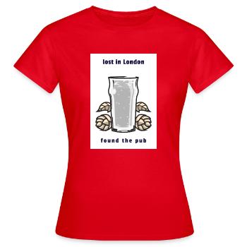 Lost in London, found a pub - Women's T-Shirt - red - Front - AI Model Female 172 dark (172cm)