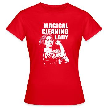 Design for enchanting cleaning angels - Women's T-Shirt - red - Front - AI Model Female 172 dark (172cm)