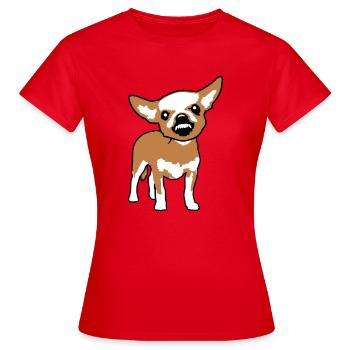 Chihuahua Petit Chien Méchant Crunch Colère Agaçante - T-shirt Femme - rouge - Devant - AI Model Female 172 dark (172cm)