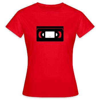 VHS, cassette vidéo, rétro, enregistreur vidéo - T-shirt Femme - rouge - Devant - AI Model Female 172 dark (172cm)