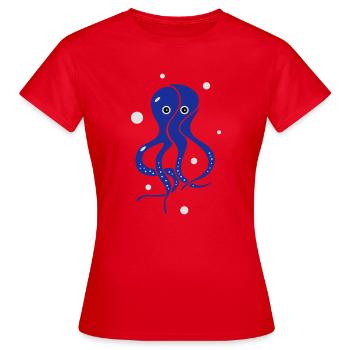 Le calmar - T-shirt Femme - rouge - Devant - AI Model Female 172 dark (172cm)
