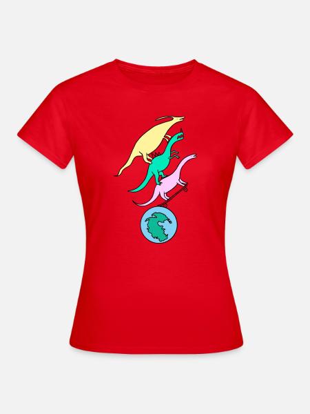 Skater_Dinos - Frauen T-Shirt - Rot