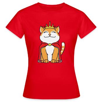 Katzenprinz - Frauen T-Shirt - Rot - Vorne - AI Model Female 172 dark (172cm)