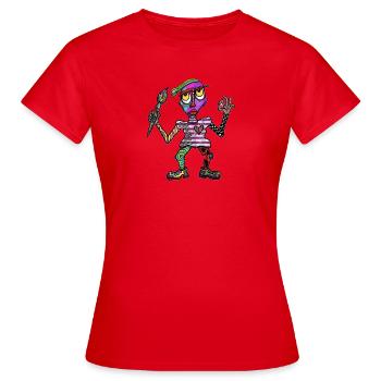 Créature vibrante en patchwork - T-shirt Femme - rouge - Devant - AI Model Female 172 dark (172cm)