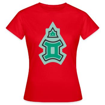 Tierkreis Stammes-Zwillinge und Luft - Frauen T-Shirt - Rot - Vorne - AI Model Female 172 dark (172cm)