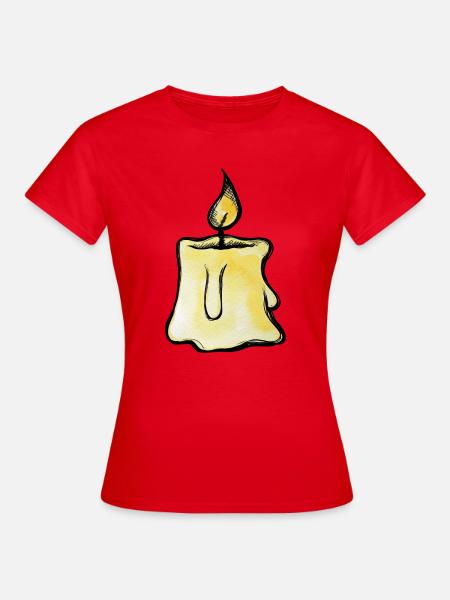 Goldenes Kerzenleuchten - Frauen T-Shirt - Rot
