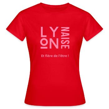 Lyonnaise - T-shirt Femme - rouge - Devant - AI Model Female 172 dark (172cm)