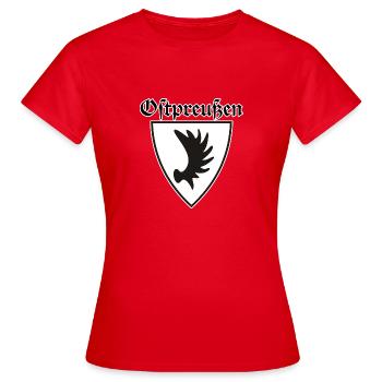 Prusse orientale - Armoiries avec Elchschaufel - T-shirt Femme - rouge - Devant - AI Model Female 172 dark (172cm)
