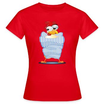 POULAILLER - AUTOMNE HIVER - T-shirt Femme - rouge - Devant - AI Model Female 172 dark (172cm)