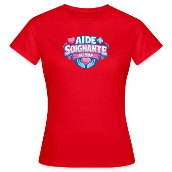 Aide-Soignante Au Top Cadeau - T-shirt Femme - rouge - Devant - AI Model Female 172 dark (172cm)