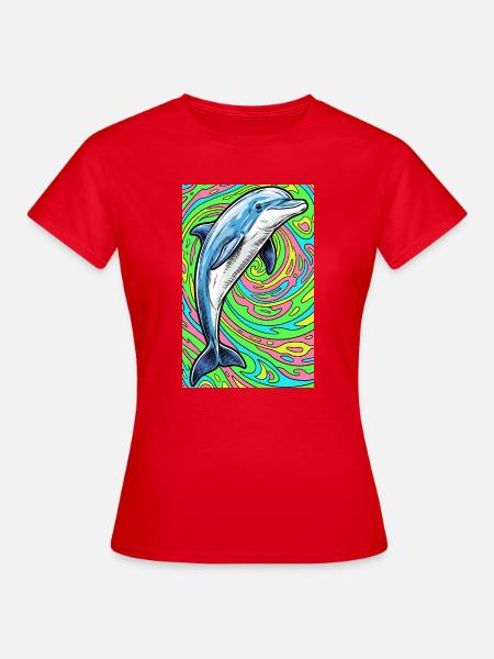 Delfin - Frauen T-Shirt - Rot