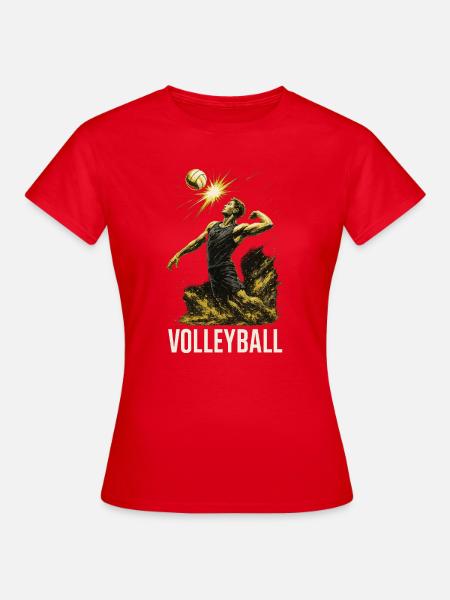 Goldener Volleyballsprung - Frauen T-Shirt - Rot